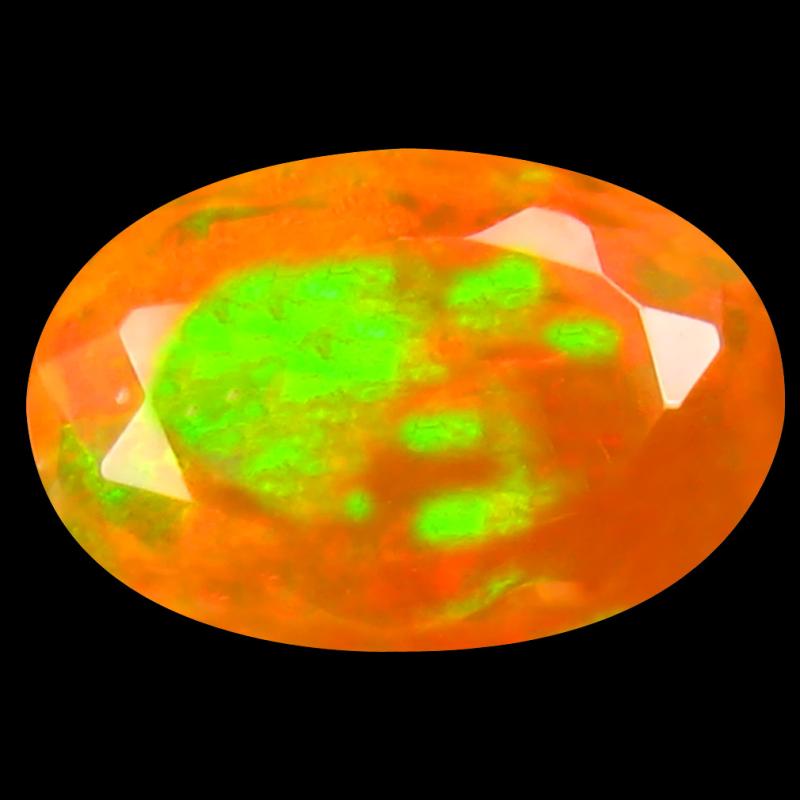 1.70 ct Five-star Oval (11 x 7 mm) Un-Heated Ethiopia Rainbow Opal Loose Gemstone