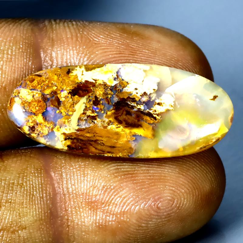 12.15 ct Amazing Fancy Shape (29 x 13 mm) Multi Color Australian Koroit Boulder Opal Natural Loose Gemstone