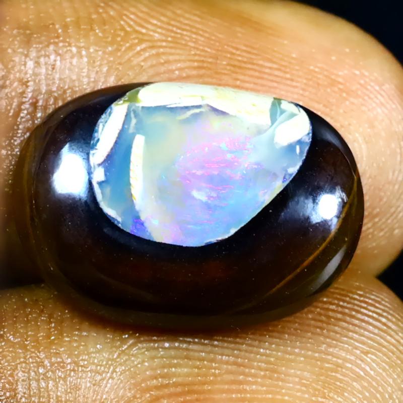 12.28 ct Charming Fancy Shape (18 x 12 mm) Multi Color Australian Koroit Boulder Opal Natural Loose Gemstone