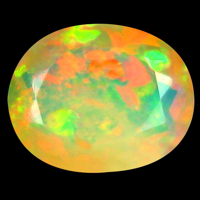 1.35 ct Dazzling Oval (9 x 8 mm) Un-Heated Ethiopia Rainbow Opal Loose Gemstone