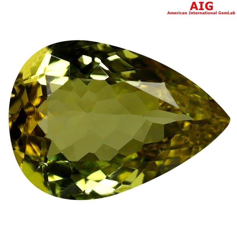 1.80 ct AIG Certified Marvelous Pear Shape (10 x 7 mm) Greenish Yellow Tanzanite Natural Gemstone