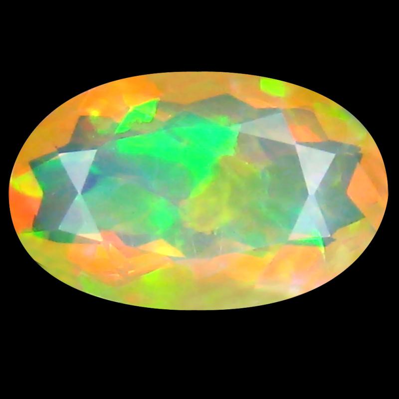 1.49 ct Eye-opening Oval (11 x 7 mm) Un-Heated Ethiopia Rainbow Opal Loose Gemstone