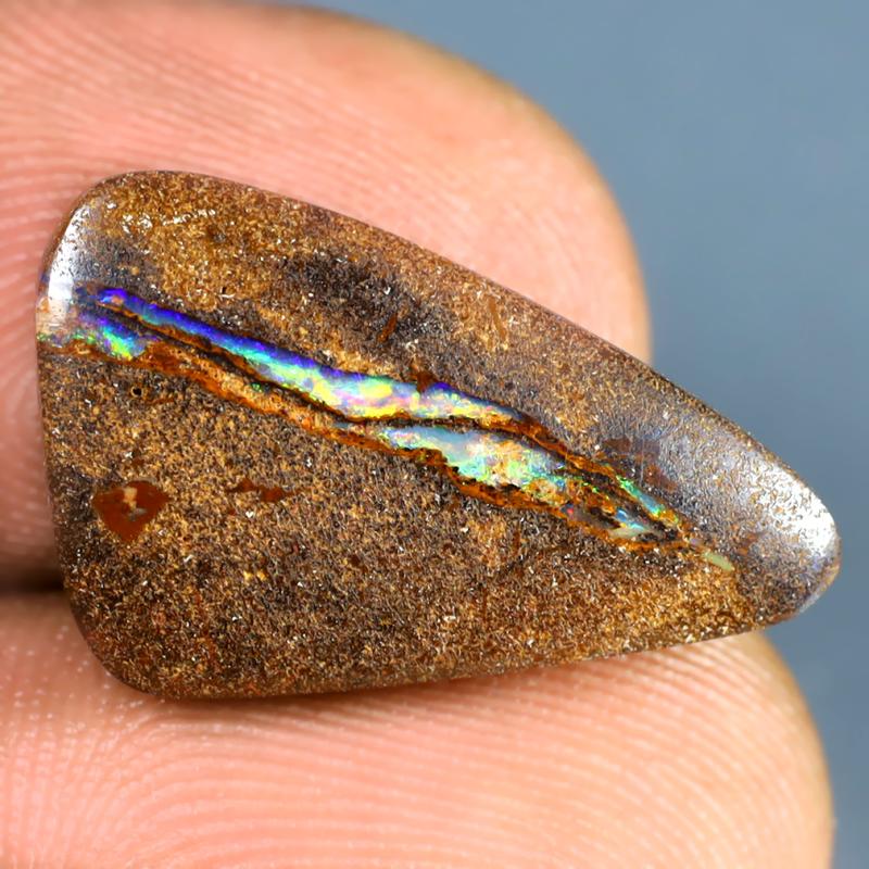 7.76 ct Mesmerizing Fancy Shape (20 x 12 mm) Multi Color Australian Koroit Boulder Opal Natural Loose Gemstone