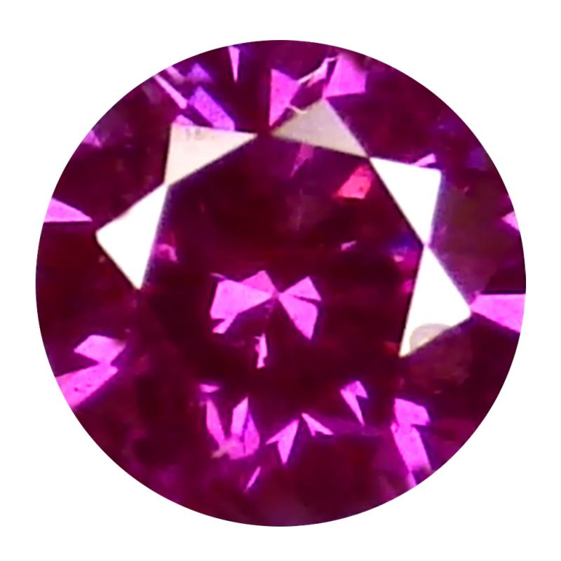 0.04 ct Romantic Round Cut (2 x 2 mm) SI Clarity Purplish Pink Diamond Loose Stone
