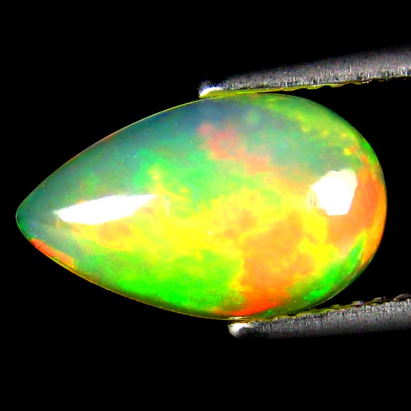 2.02 ct Best Pear Cabochon Cut (13 x 8 mm) Ethiopia Play of Colors Rainbow Opal Natural Gemstone