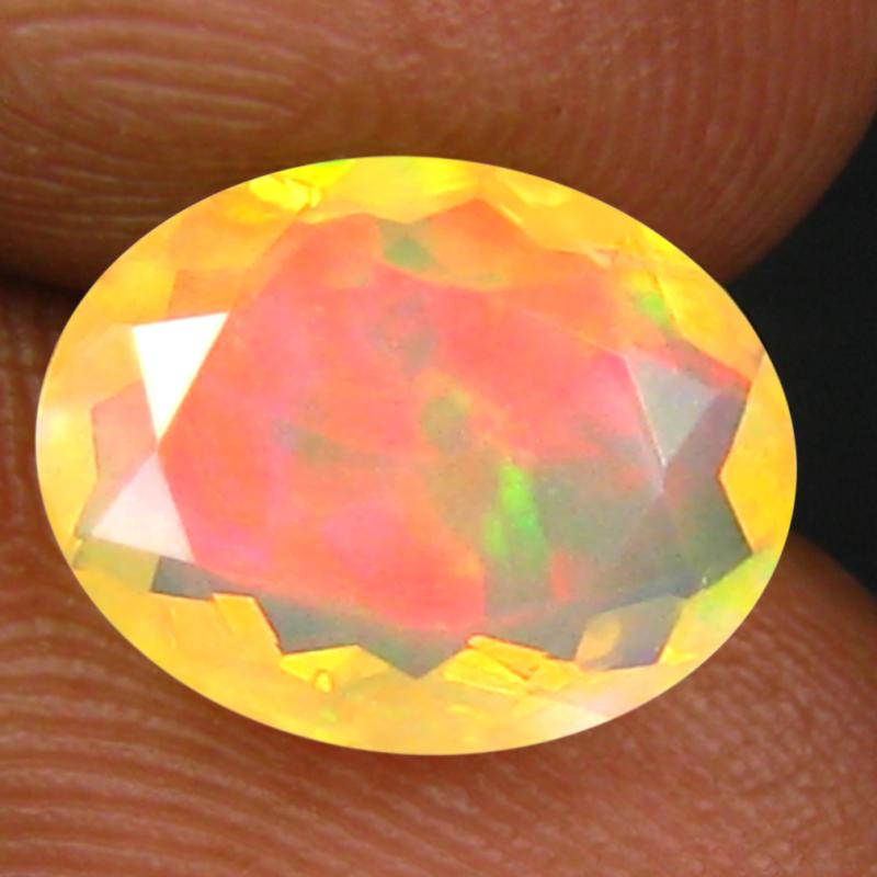 1.68 ct Amazing Oval (10 x 8 mm) Un-Heated Ethiopia Rainbow Opal Loose Gemstone