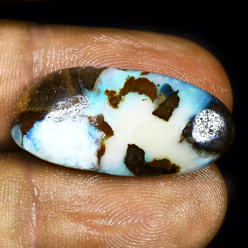 14.57 ct Fabulous Fancy Shape (27 x 13 mm) Multi Color Australian Koroit Boulder Opal Natural Loose Gemstone