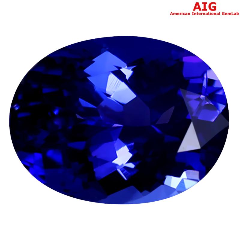 2.89 ct AIG CERTIFIED AAAA GRADE FIRST-CLASS OVAL CUT (10 X 8 MM) D'BLOCK TANZANITE GEMSTONE