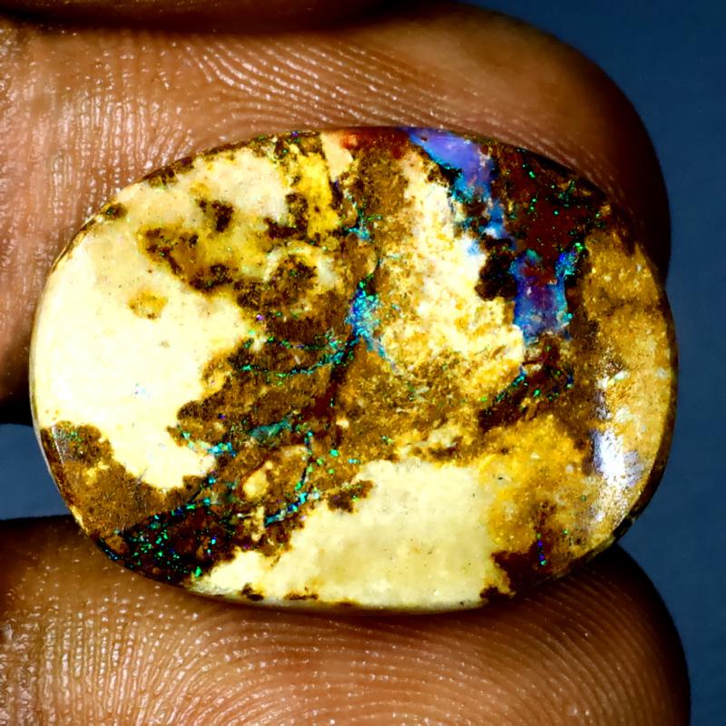 13.24 ct Resplendent Fancy Shape (22 x 17 mm) Multi Color Australian Koroit Boulder Opal Natural Loose Gemstone