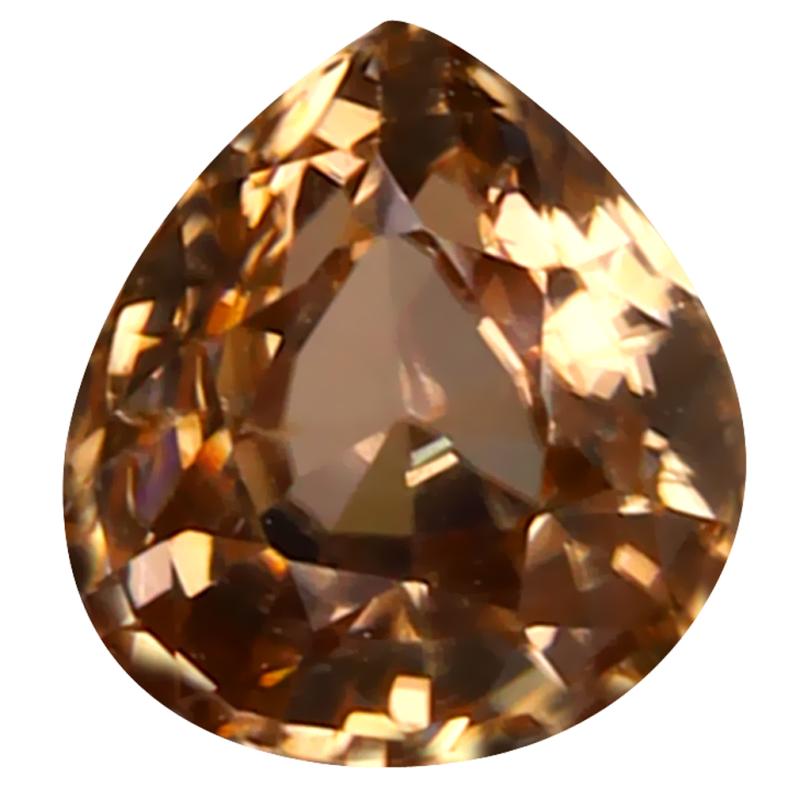 1.68 ct Exquisite Pear Cut (7 x 7 mm) 100% Natural (Un-Heated) Honey Brown Zircon Natural Gemstone