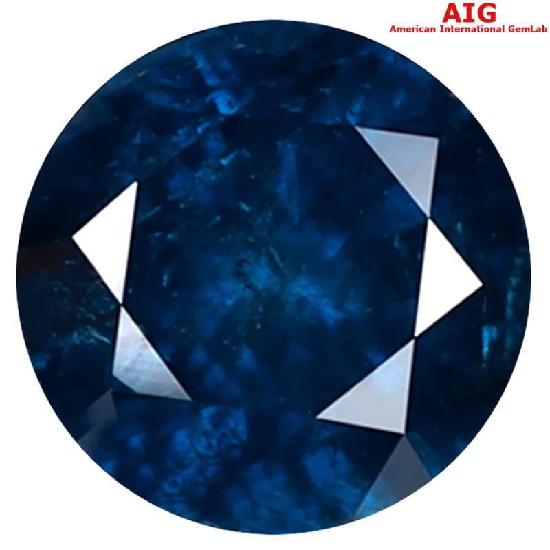 1.26 ct AIG CERTIFIED BEAUTIFUL ROUND SHAPE (7 X 7 MM) GENUINE VIVID BLUE DIAMOND LOOSE STONE