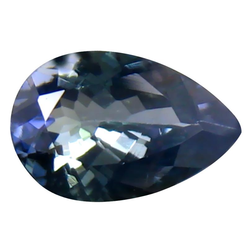 0.94 ct Spectacular Pear Cut (8 x 6 mm) Un-Heated Bluish Violet Tanzanite Natural Gemstone