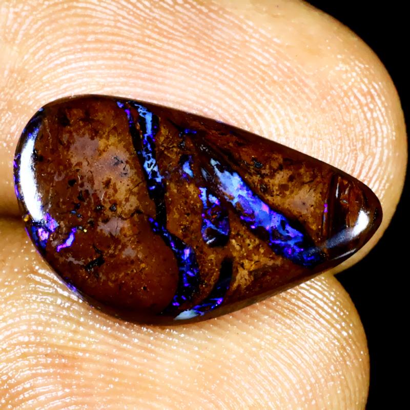 5.59 ct Mind-Boggling Fancy Shape (18 x 11 mm) Multi Color Australian Koroit Boulder Opal Natural Loose Gemstone
