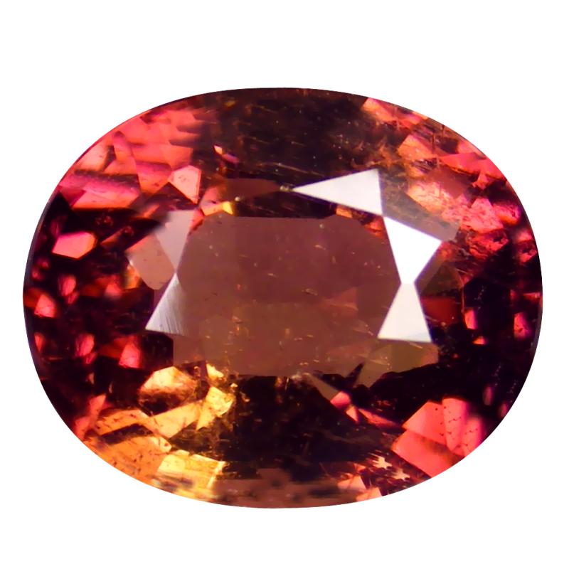 2.11 ct Magnificent Oval Cut (8 x 7 mm) Mozambique Orange Pink Tourmaline Natural Gemstone