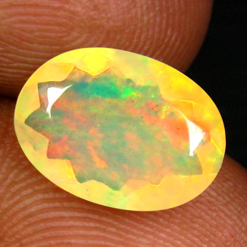 1.86 ct Pretty Oval (11 x 8 mm) Un-Heated Ethiopia Rainbow Opal Loose Gemstone