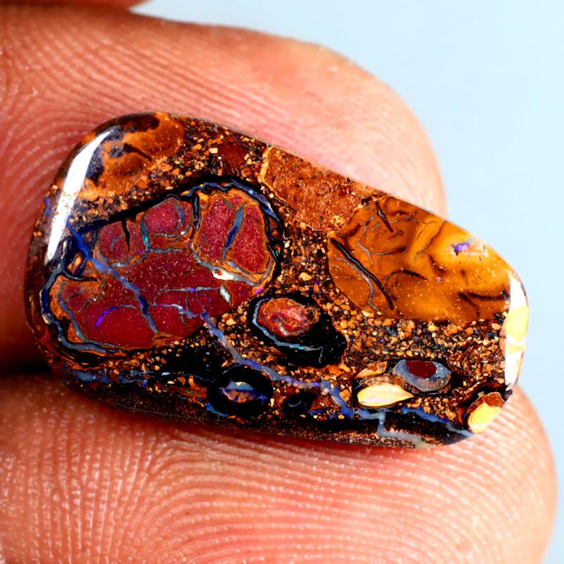 6.38 ct Best Fancy Shape (21 x 12 mm) Multi Color Australian Koroit Boulder Opal Natural Loose Gemstone