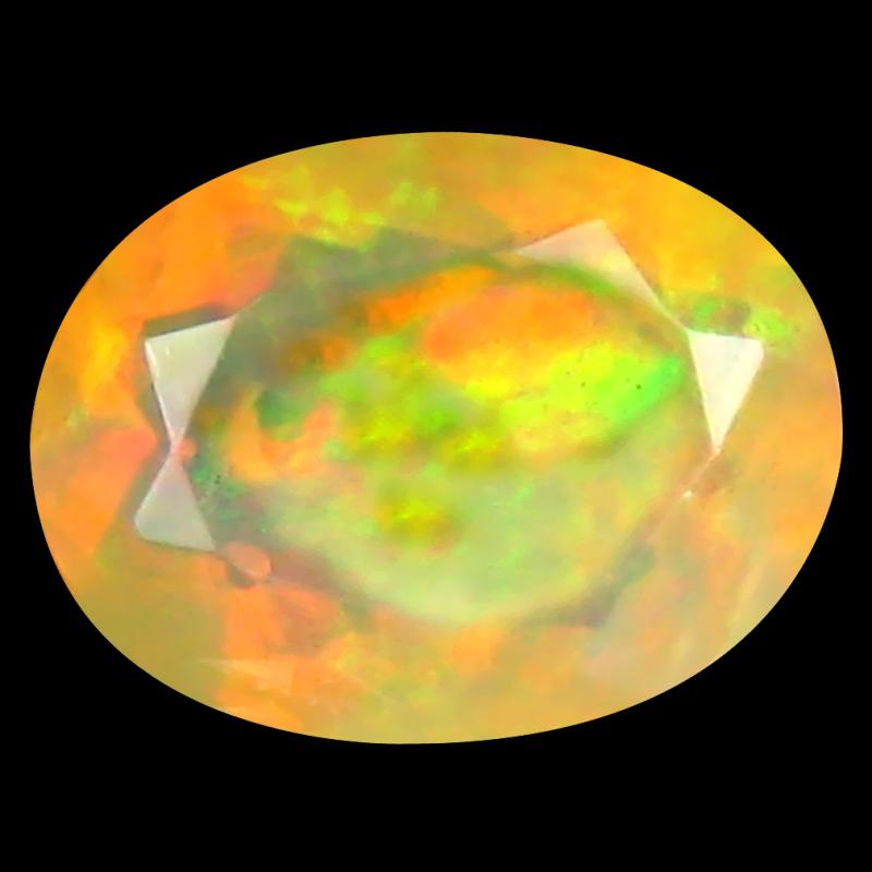 1.16 ct Best Oval (9 x 7 mm) Un-Heated Ethiopia Rainbow Opal Loose Gemstone