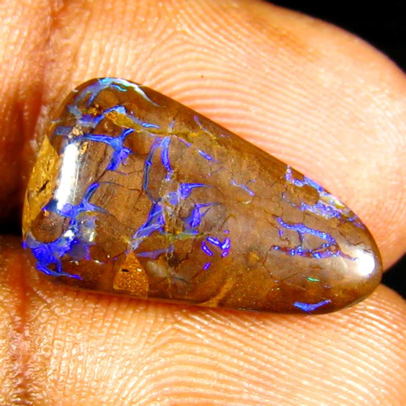 8.26 ct Exquisite Fancy Shape (19 x 11 mm) Multi Color Australian Koroit Boulder Opal Natural Loose Gemstone
