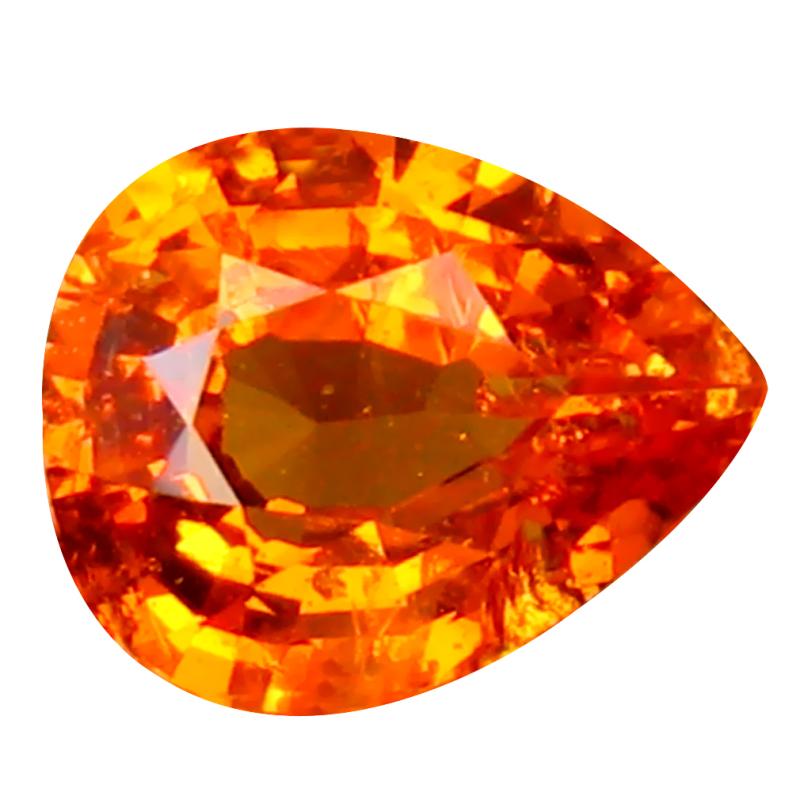 1.28 ct Outstanding Pear Cut (7 x 6 mm) Namibia Fanta Orange Spessartine Natural Gemstone