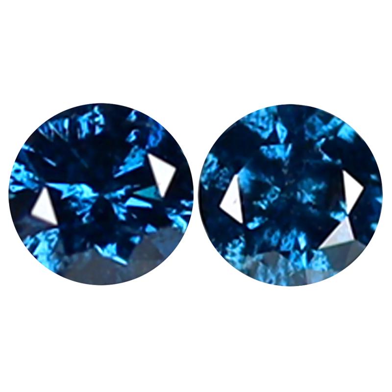 0.14 ct (2pcs) Grand looking MATCHING PAIR Round Shape (3 x 3 mm) Diamond Natural Gemstone