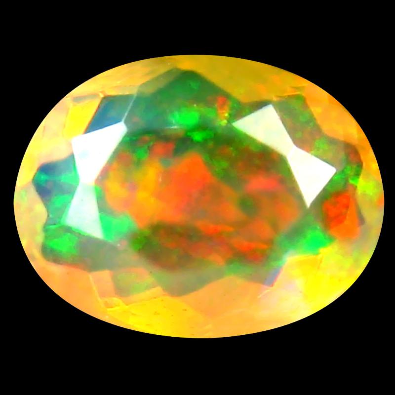 1.42 ct Unbelievable Oval (10 x 8 mm) Un-Heated Ethiopia Rainbow Opal Loose Gemstone