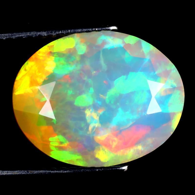 4.50 ct Pretty Oval (15 x 12 mm) Un-Heated Ethiopia Rainbow Opal Loose Gemstone