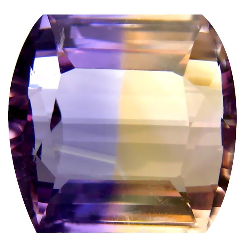 9.75 ct Lovely Fancy Cut (13 x 13 mm) Unheated / Untreated Purple and Yellow Ametrine Natural Gemstone