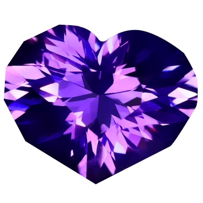 6.17 ct PREMIUM HEART CUT (11 X 14 MM) PURPLE UNHEATED / UNTREATED PURPLE AMETHYST NATURAL GEMSTONE