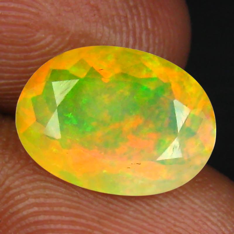 2.24 ct Splendid Oval (12 x 9 mm) Un-Heated Ethiopia Rainbow Opal Loose Gemstone