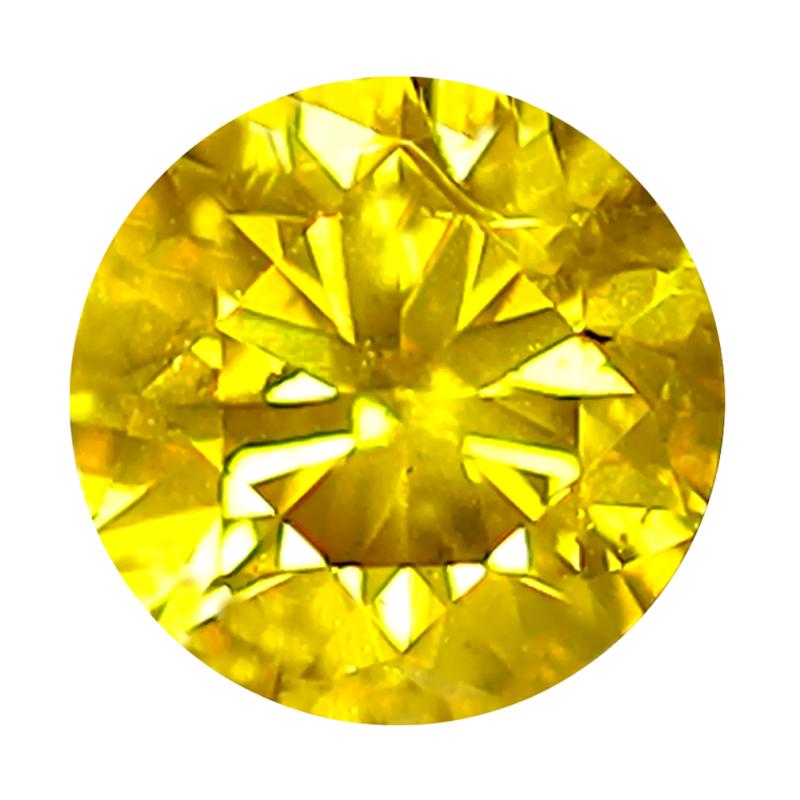 0.39 ct Phenomenal Round Cut (5 x 5 mm) SI Clarity Fancy Vivid Yellow Yellow Diamond Loose Stone