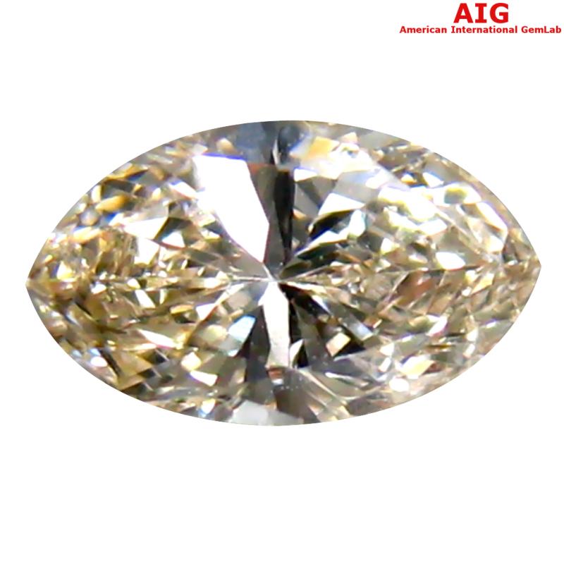 0.34 ct AIG Certified Attractive VS1 Clarity Marquise Cut (6 x 4 mm) Fancy Yellow Diamond Stone