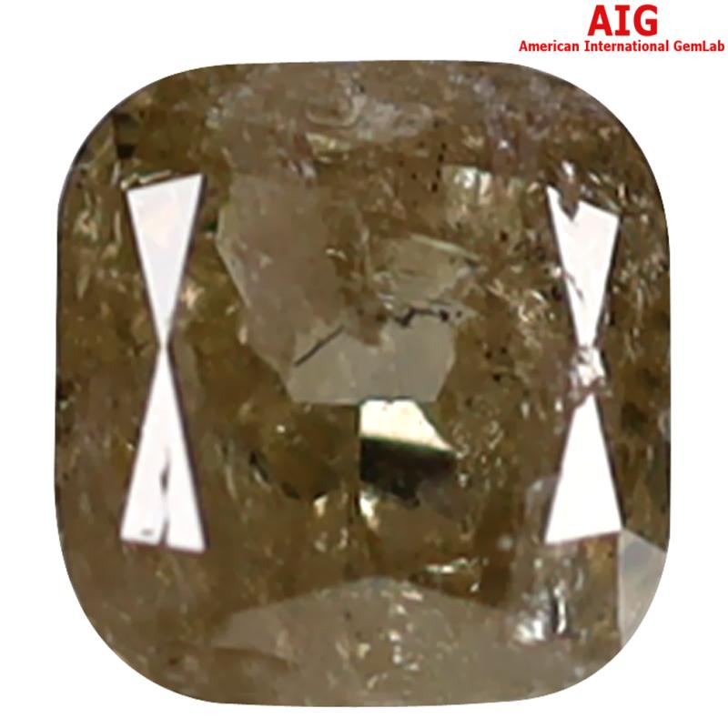 0.72 ct AIG Certified Remarkable Cushion Shape (5 x 5 mm) Fancy Brownish Yellow Diamond Natural Gemstone