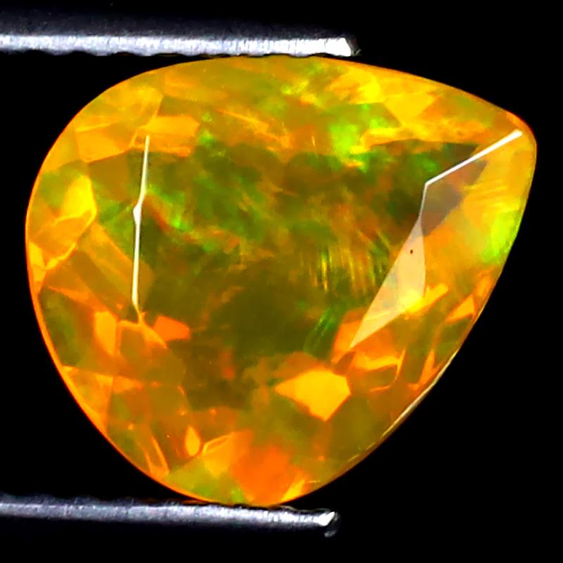 1.93 ct Awe-inspiring Pear (10 x 9 mm) Ethiopian 360 Degree Flashing Rainbow Opal Natural Gemstone