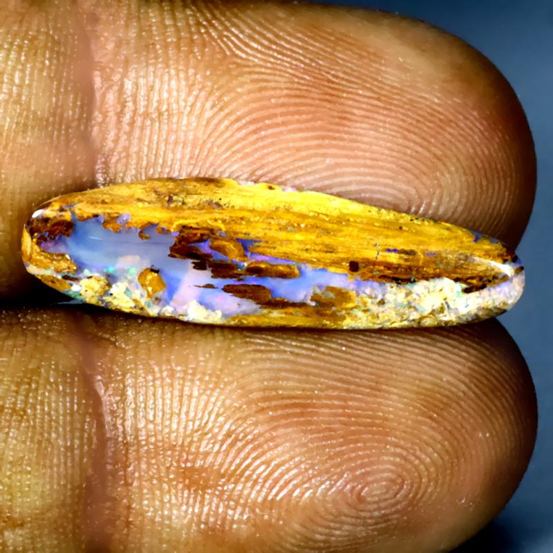 3.37 ct Mesmerizing Fancy Shape (25 x 8 mm) Multi Color Australian Koroit Boulder Opal Natural Loose Gemstone