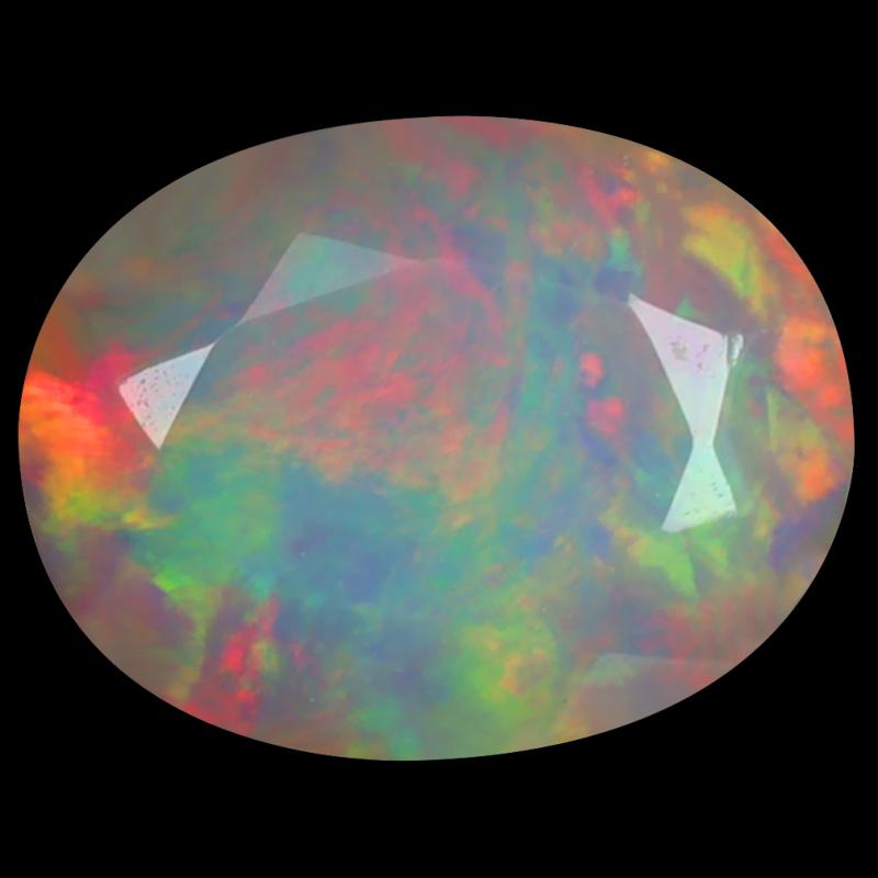 1.87 ct Magnificent Oval (11 x 8 mm) Unheated / Untreated Ethiopia Rainbow Opal Loose Gemstone