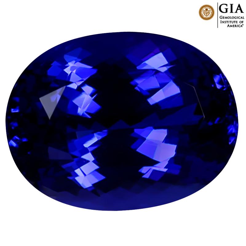GIA Certified 6.34 ct AAAA+ Phenomenal Oval Cut (13 x 10 mm) Genuine D'Block Tanzanite Gemstone