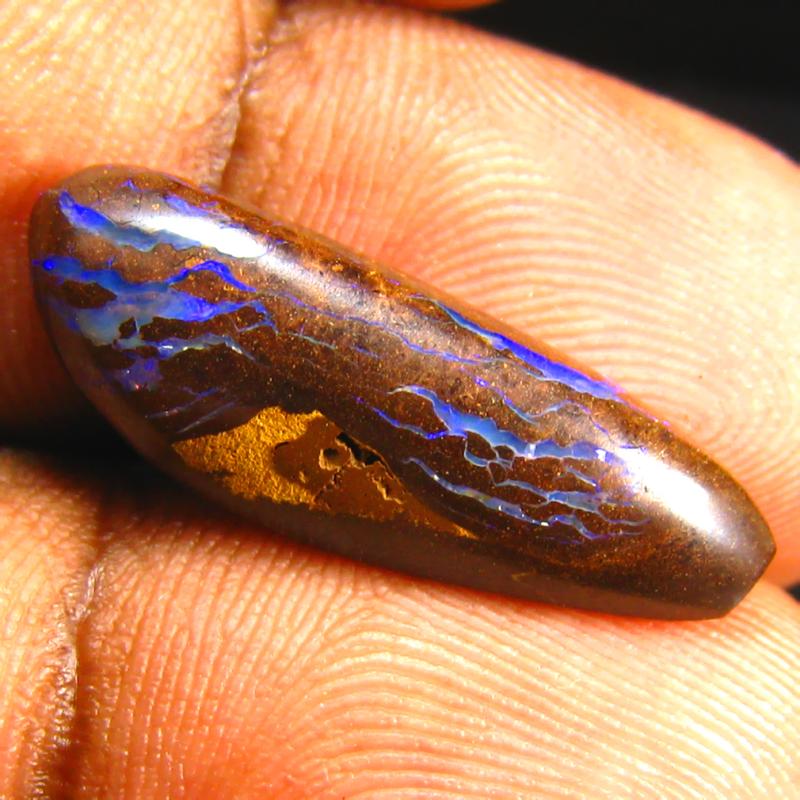 6.33 ct Best Fancy Shape (23 x 8 mm) Multi Color Australian Koroit Boulder Opal Natural Loose Gemstone