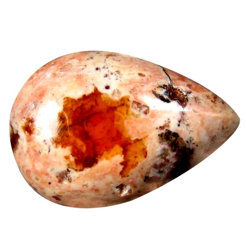 11.96 ct Marvelous Pear Cabochon (19 x 13 mm) Un-Heated Mexico Matrix Fire Opal Loose Gemstone