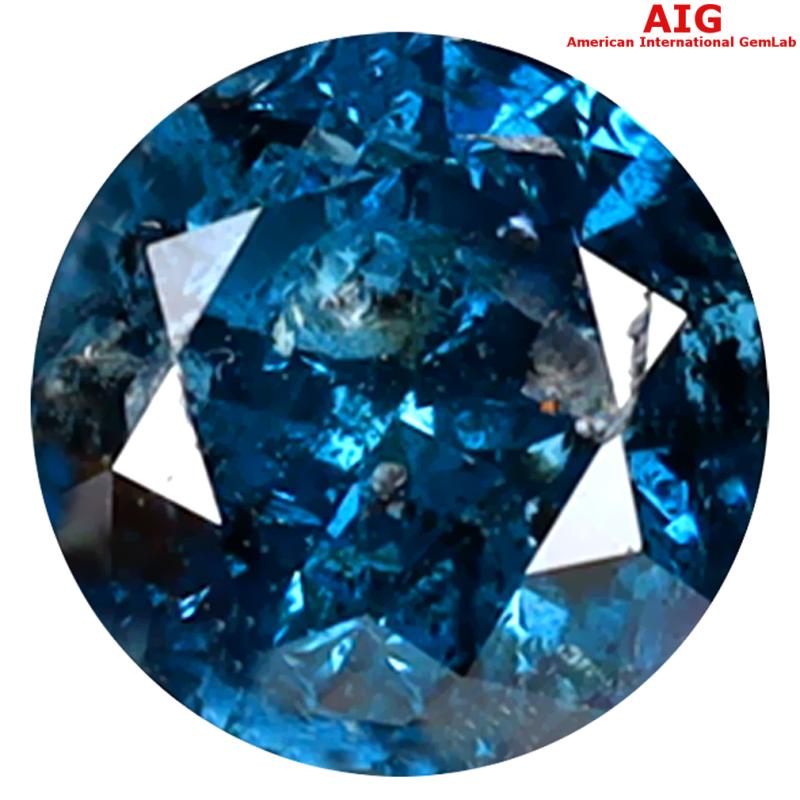 1.19 ct AIG CERTIFIED OUTSTANDING ROUND SHAPE (6 X 6 MM) GENUINE VIVID BLUE DIAMOND LOOSE STONE