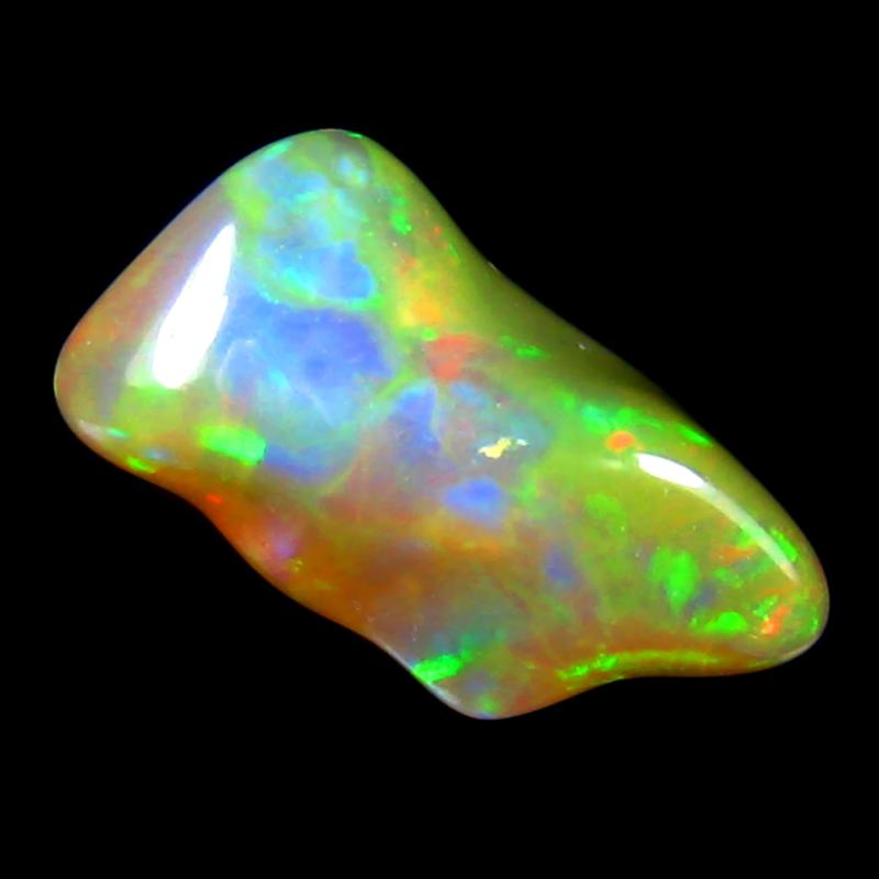 5.62 ct Unbelievable Fancy Cut (17 x 10 mm) Ethiopia Play of Colors Rainbow Opal Natural Gemstone