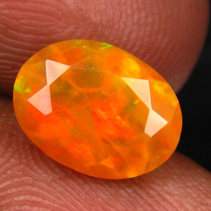 1.28 ct Best Oval (9 x 7 mm) Un-Heated Ethiopia Rainbow Opal Loose Gemstone