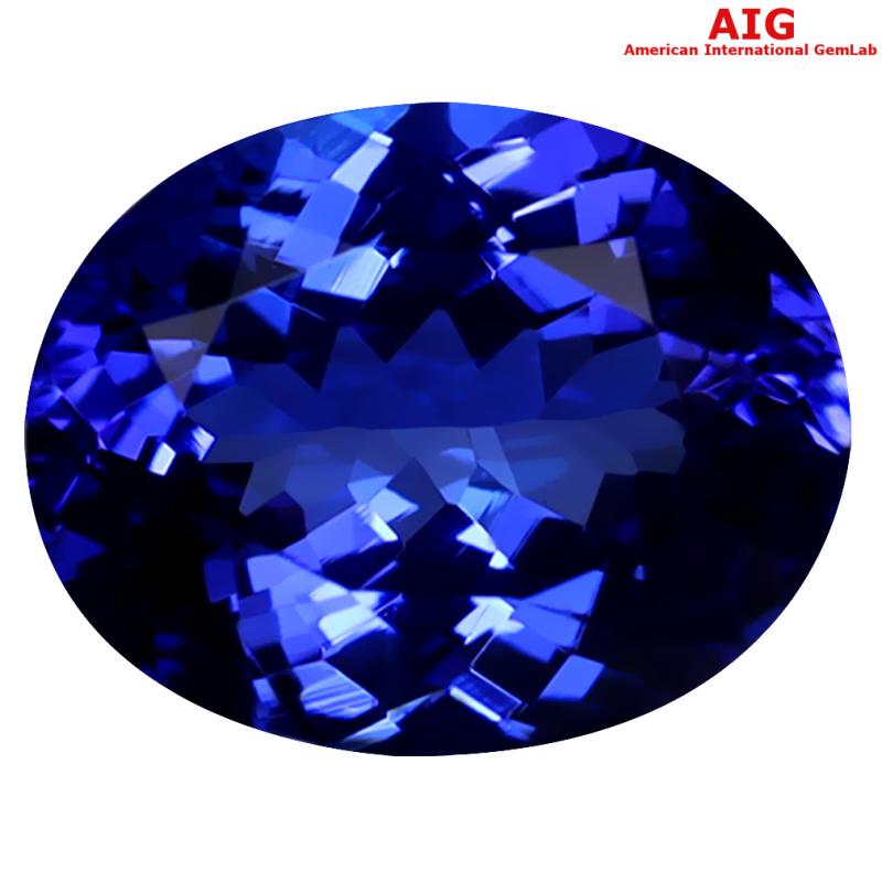 3.03 ct AIG CERTIFIED AAAA+ GRADE IMPRESSIVE OVAL CUT (10 X 8 MM) D'BLOCK TANZANITE GEMSTONE
