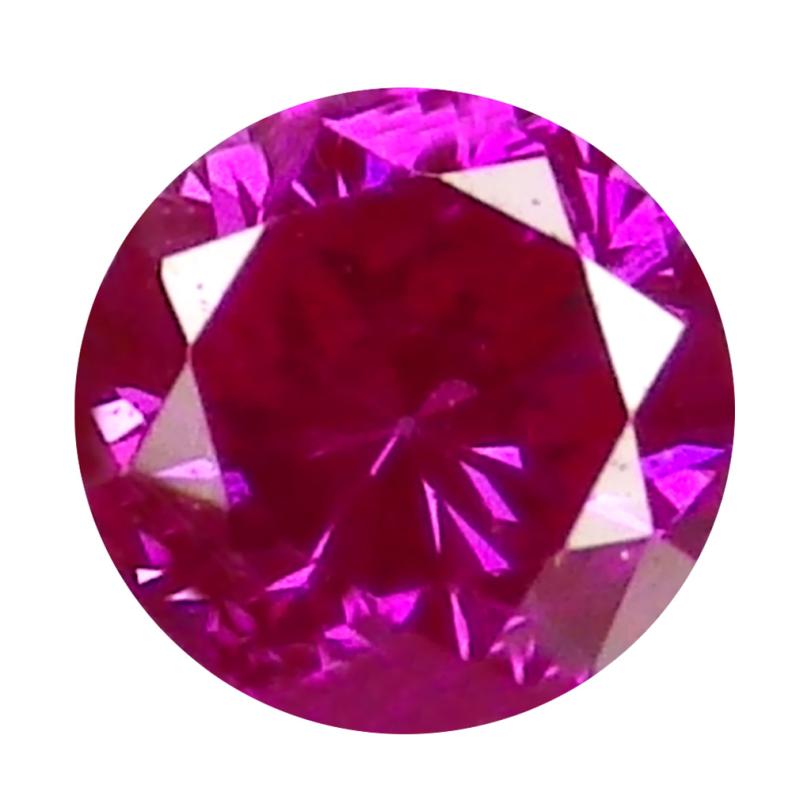 0.06 ct Sparkling Round Cut (2 x 2 mm) SI Clarity Purplish Pink Diamond Loose Stone