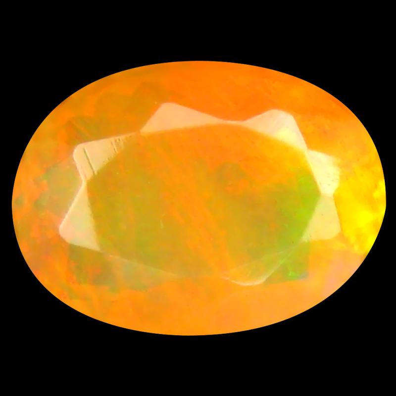 1.27 ct Pleasant Oval (10 x 7 mm) Un-Heated Ethiopia Rainbow Opal Loose Gemstone