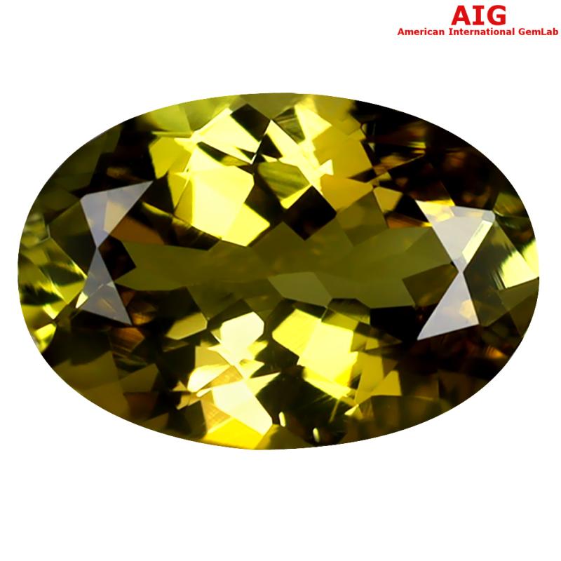 2.00 ct AIG Certified Great looking Oval Shape (10 x 7 mm) Brownish Yellow Tanzanite Natural Gemstone