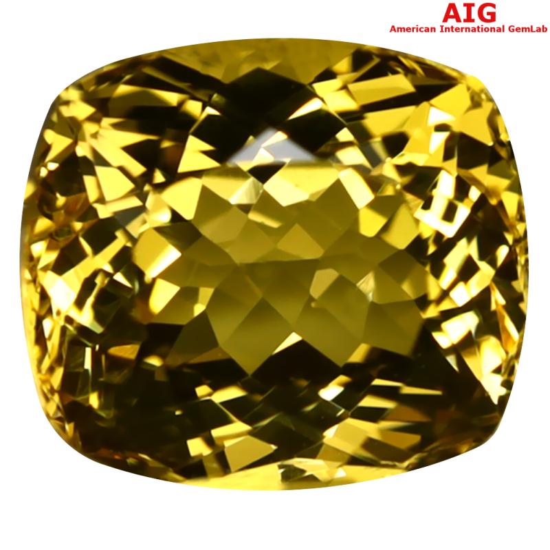 3.39 ct AIG Certified Valuable Cushion Cut (9 x 8 mm) Unheated / Untreated Orange Yellow Imperial Topaz Loose Stone
