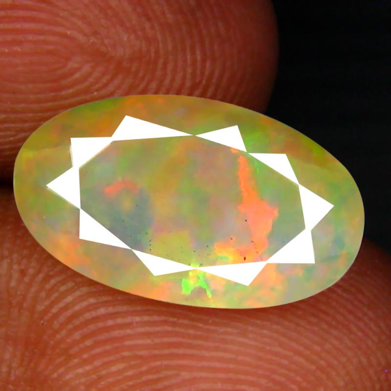 2.58 ct Amazing Oval (14 x 8 mm) Un-Heated Ethiopia Rainbow Opal Loose Gemstone
