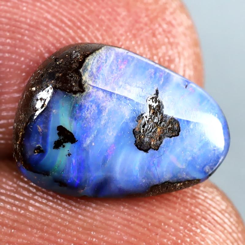 3.08 ct Tremendous Fancy Shape (12 x 9 mm) Multi Color Australian Koroit Boulder Opal Natural Loose Gemstone