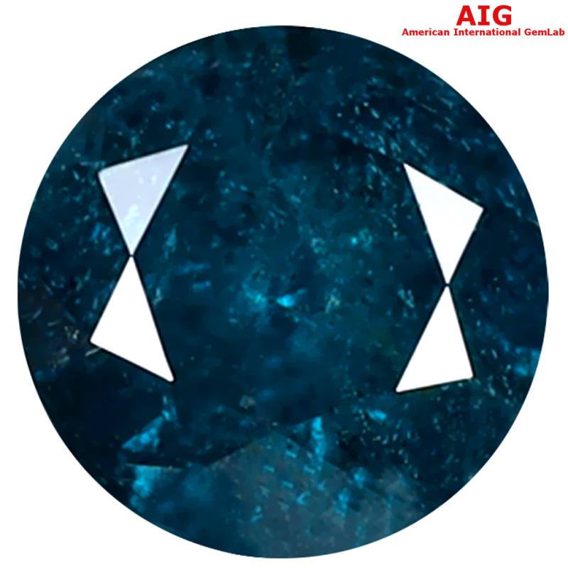 1.50 ct AIG CERTIFIED INCREDIBLE ROUND SHAPE (7 X 7 MM) GENUINE GREENISH BLUE DIAMOND LOOSE STONE