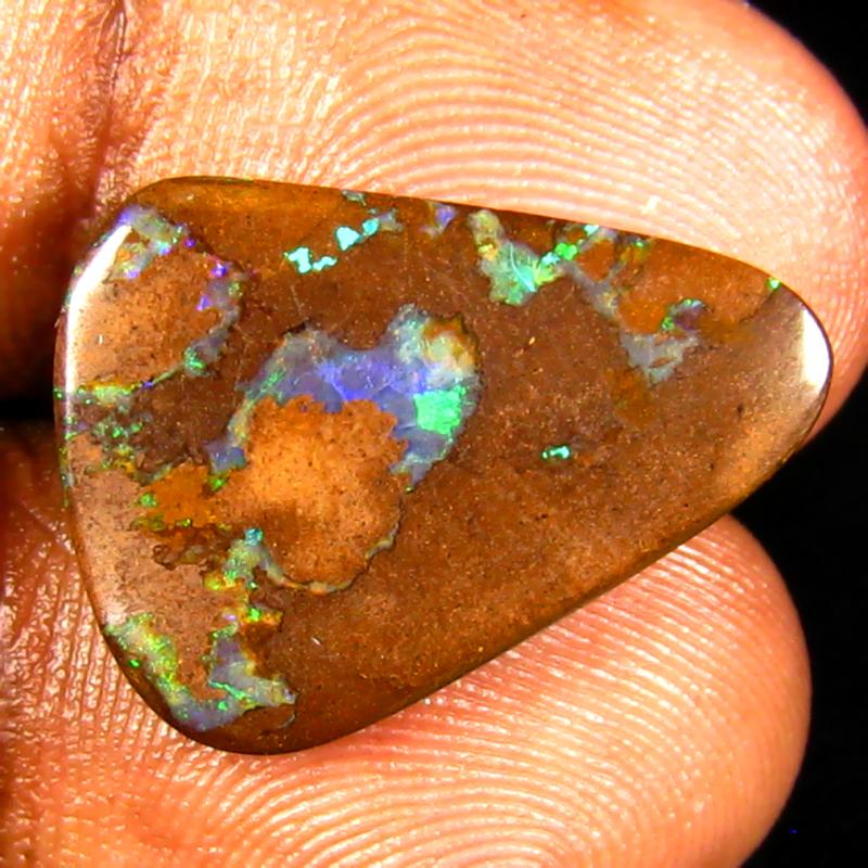 8.12 ct Beautiful Fancy Shape (20 x 15 mm) Multi Color Australian Koroit Boulder Opal Natural Loose Gemstone